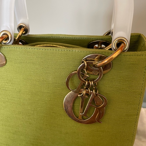 Vintage CHRISTIAN DIOR GREEN LADY DIOR BAG - Picture 7 of 11